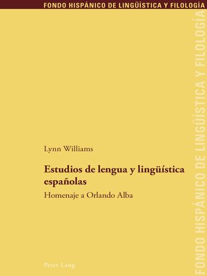 cover image of Estudios de lengua y lingüística españolas